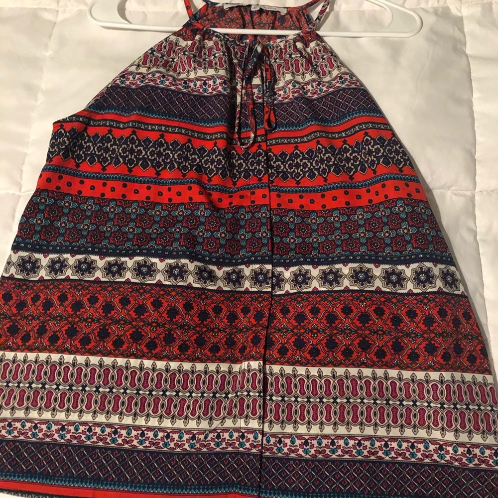 Dress shirt with red and blue detail